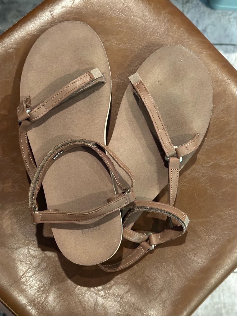 Teva Brown Women's T-Strap Sandals Sz 12